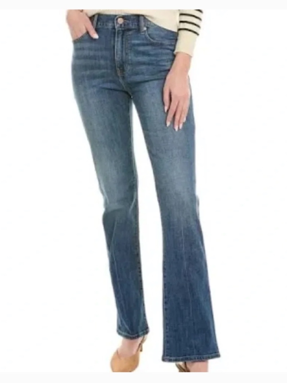 CAbi Women's Fifth Avenue Boot Cut Jeans in Medium Blue Wash Size 16
